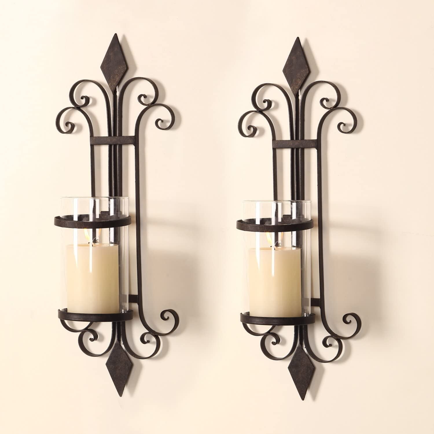 Vintage Wall Mounted Sconce Tealight Candle Holder Candlestick Decor Black