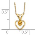thumbnail image 3 of 14K Yellow Gold Madi K 3mm Citrine Heart Birthstone Necklace 15 Inch, 3 of 4