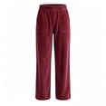 thumbnail image 6 of Atkumj Corduroy Pants Women Comfortable Elastic High Waist Straight Leg Pants Casual Solid Color Loose Womens Travel Pants for Daily Wear S, 6 of 6