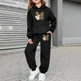 thumbnail image 2 of oqasdz Valentine's Day Girls Sweatsuit Long Sleeve Hoodie Sweatshirts And Jogger Pants With Leopard Print Heart Cozy 2 Piece Outfit For Toddler And Kids, 2 of 6