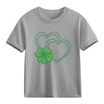 thumbnail image 2 of LEKWK Girls Love Shamrock Graphic Tee Plaid Polka Dot Print Short Sleeve Round Neck T-Shirt Breathable Cotton Top Saint Patrick's Day Wear, 2 of 9