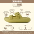 thumbnail image 3 of Cushionaire Fame Pillow Recovery Sandals for Women, Adjustable Double Buckle Waterproof EVA Cloud Slides for Women, 3 of 22