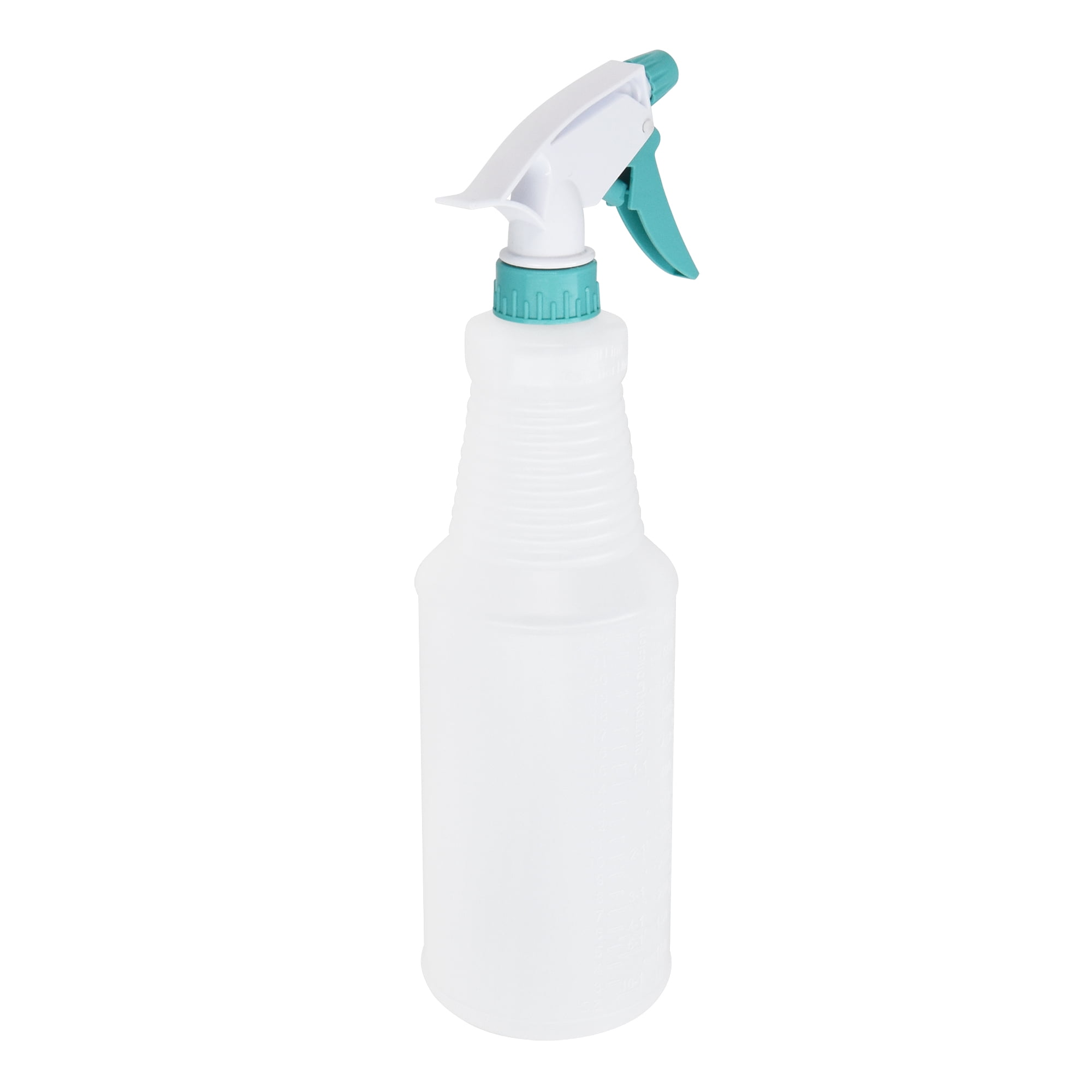 Mainstays Plastic Clear Spray Bottle with Teal Lid and Nozzle, 28 oz.