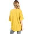 thumbnail image 4 of Wish List Womens Oversize Slouchy Short Sleeve Button Down Top (Mustard, S/M), 4 of 4