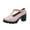 Pink, variant on Lovskoo 2024 Women's Oversized Classic Leather Shoes T-Strap Platform Chunky Block Mid-Heel Closed Toe Pumps Metal Buckle Mary Dress Wedding Shoes Gold