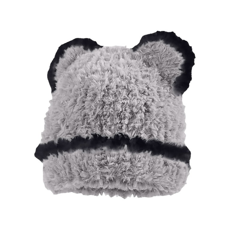APEXFWDT Fluffy Knit Beanie Hats for Women Winter Furry Warm Knit