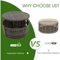 thumbnail image 4 of Villeston Round Outdoor Sunbed with Canopy for Patio Backyard, Clamshell Combination with Elevated Coffee Table,Navy Blue, 4 of 7
