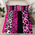 thumbnail image 2 of Homewish Modern Polkadots Teens Full Size Sheets, Hot Pink Fashion Bed Sheets, Leopard Cheetah Print Sheet Sets, Luxury Bedroom Decor, 4pcs, 2 of 7