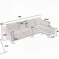 thumbnail image 5 of [Modern Linen Fabric L-shaped Sectional Sofa with Storage, 106*51.5*33''], 5 of 16
