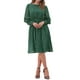 thumbnail image 2 of INSPIRE CHIC Vestido Casual de Malla con Estrellas Brillantes, Manga Larga Abullonada, Cintura Elástica, Cuello Barco, Talla XL, Verde, 2 of 5