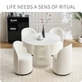 thumbnail image 6 of TOSEE 360° Swivel Velvet Barrel Chair Set of 4, High-Density Sponge Dining Chair, Non-Slip Metal Base and Kitchen & Accent Chair, Beige, 6 of 13