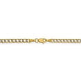 thumbnail image 3 of 14K Two-Tone Gold chain Curb 8 in 3.4 mm 3.4mm Semi-solid pave, 3 of 4
