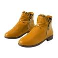 thumbnail image 3 of GUOBIOZIY Women's Ankle Boots, Soft Design Heel Fashion Short Slip on Zipper Boots (Yellow,8.5), 3 of 6