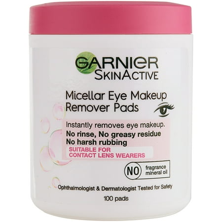 Garnier SkinActive Micellar Eye Makeup Remover Cotton Pads, 100 ct.