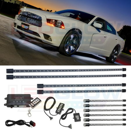 ledglow 4pc white wireless led underbody underglow 6pc interior