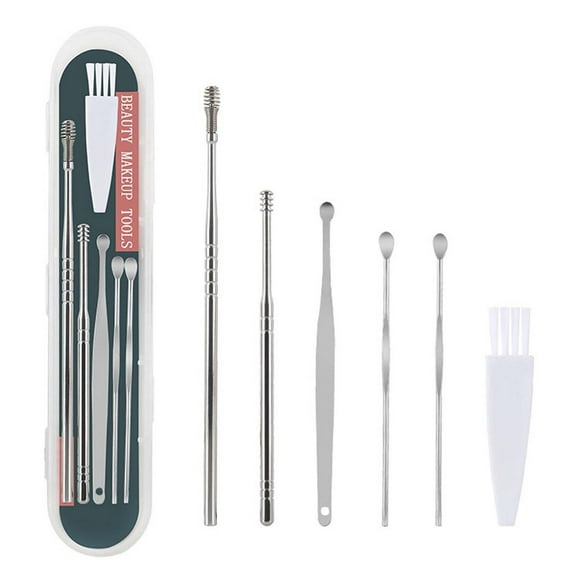 Deals of The Day Clearance! Portable Earwax Removal Kit with 6 Stainless Steel Tools, Ear Cleaning Set for Effective Earwax Removal at Home