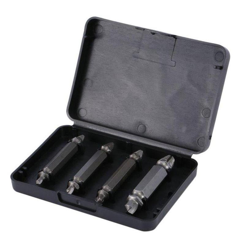 Damaged Screw Extractor Get It Out Drill Bits 4PCS Tool Set Broken Bolt Remover 