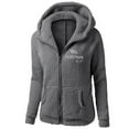 thumbnail image 2 of Penkiiy Fleece Jacket for Women Winter Sherpa Jacket Fuzzy Hoodie Jacket Zip Up Fleece Jacket Plus Size Warm Jacket 2XL Gray, 2 of 4
