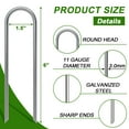 thumbnail image 2 of AAGUT 6 Inch Landscape Stakes 50 Pack Garden Drip Irrigation Tubing Stakes Heavy Duty 11 Gauge Galvanized Ground Stakes Lawn U Hooks for Soaker Hose, Chicken Wire, Chain Link Fence, Dog Fence, 2 of 9