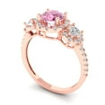 thumbnail image 2 of 1.46 ct Round Cut Simulated Pink Diamond 3 Stone 18K Rose Gold Womens Engagement Ring, 2 of 5