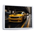 thumbnail image 2 of Designart "Yellow Car On Highway Euphony" Transportation Floater Framed Canvas Print, 2 of 7