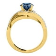 thumbnail image 3 of Aonejewelry 1.25 Ct. Ttw Blue and White Diamond Halo Engagement Ring In 14K Yellow Gold, 3 of 4