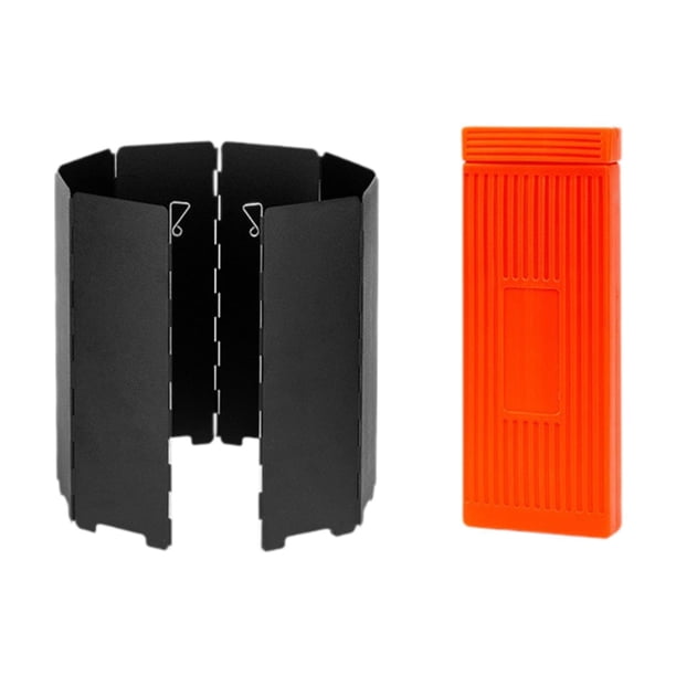 Paravientos para estufa plegable de exterior, para estufa de camping, para estufa de cocina Negro