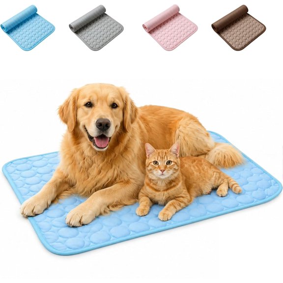Dog Mat,Self-Cooling Pet Mat, Non-Slip Washable Pet Cooling Pad for Small & Medium Dogs, Indoor Outdoor Kennel Floor Use
