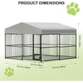 thumbnail image 2 of Lumiparty 10x10x6 FT Large Dog Kennel Outdoor, Heavy-Duty Outdoor Dog Cage with Lock and Waterproof Roof, Swivel Stainless Steel Feeding Bowl- Easy Assembly for Medium & Large Dogs, 2 of 9