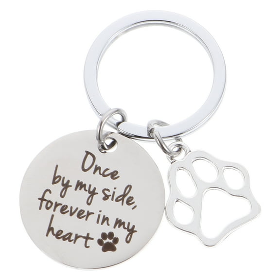 2pcs Pet Footprint Pendants Keychains Holders Key Rings Pet Souvenir Gifts