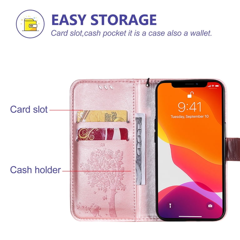 Rose Gold Flip Case For Iphone Se 2021 Allytech Wallet Case For