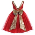 thumbnail image 2 of Big Girls' Glitter Tulle Sequin Holiday Christmas New Year Flower Girl Dress Red Size 14 (K498D), 2 of 4