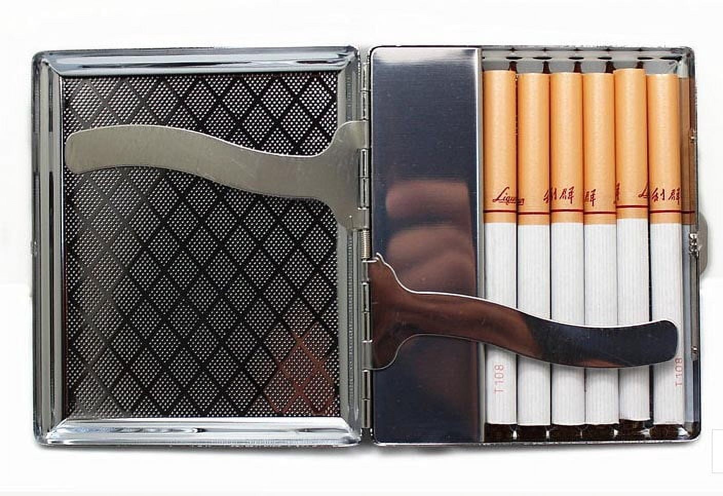 16 PACK Heavy Duty USB Rechargeable Windproof Electric Built-in Flame Less Lighter Cigarette Cigar Storage Case - GRAY