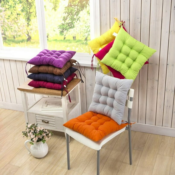 Fiudx Cojín Redondo para Silla, Tapizado de Algodón Suave, Cómodo Cojín Acolchado para Asiento de Coche, para Oficina, Hogar, Alivio Del Dolor de Espalda, Lavable a Máquina, Tamaño 40 X 40 Cm
