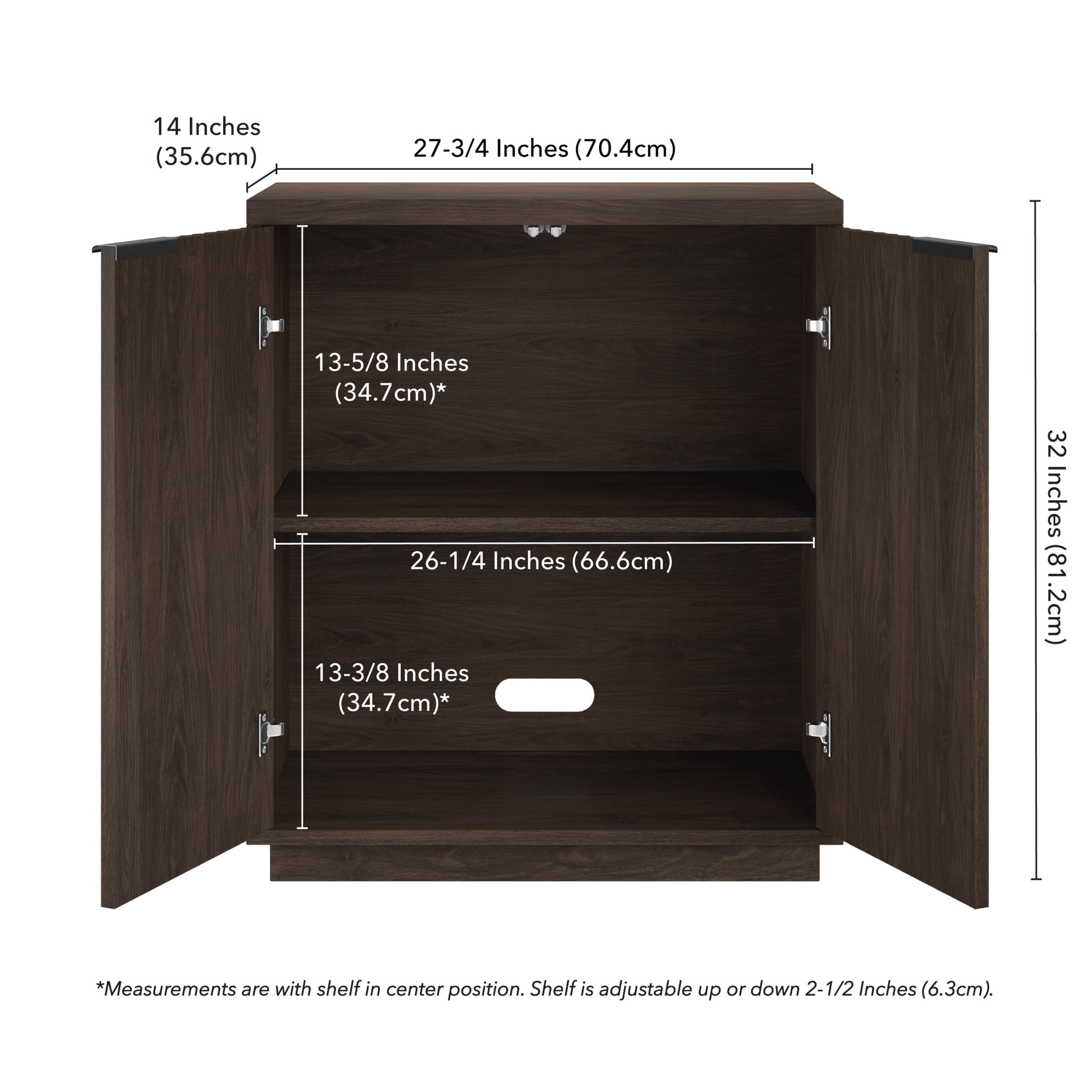 Evelyn&Zoe Modern/Contemporary 28" Wide Alder Brown Accent Cabinet