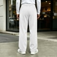 thumbnail image 5 of Ozmmyan Mens Casual Corduroy Sweatpants Elastic Waist Drawstring Straight Leg Trousers with Pockets Winter Warm Pants, 5 of 6