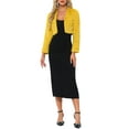 thumbnail image 2 of INSPIRE CHIC Formal Bolero for Women's Evening Dressy Faux Fur Shrug Jacket XL Ginger Yellow, 2 of 6