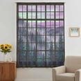 thumbnail image 2 of Forest Misty Purple Sheer Curtains 108 Inches Extra Long, Vintage Window Plaid Light Filering Curtains, Privacy Drapes Simi Floor to Veiling Curtain for Living Room Bedroom Large Window Treatment, 2 of 6