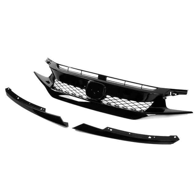 Front Grille, Gloss Black Front Mesh Grille Reliability for Ci for Type-R Style
