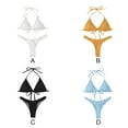 thumbnail image 4 of Sonducket Tankini sin mangas de 2 piezas de Color sólido, traje de baño Sexy de cintura alta con abertura, traje de baño para fiesta en la piscina, Ropa interior Negro S Sonducket AP010457-07, 4 of 6