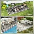thumbnail image 4 of Outsunny Outdoor Patio Rug, Large Camping Carpet with Carrying Bag, 9' x 18' Waterproof Plastic Straw, Reversible, Black & White Rhombus Patchwork, 4 of 9