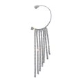 thumbnail image 4 of Personalidad clip largo de oreja de borla de taladro completo sin orificios para las orejas pendientes femeninos cadena de garra de diamantes de imitación de temperamento, 1 pieza, plata, oreja izquierda brillar Electrónica, 4 of 5
