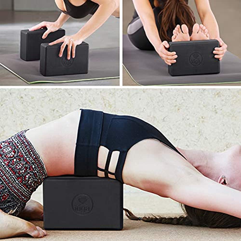 IUGA Yoga Block (2PC) 9”x6”x3” with Metal D-Ring Yoga Strap, High Density Yoga Brick to Improve Strength, Flexibility and Balance, Light Weight and Non-Slip Surface for Yoga, Pilates - image 3 of 7