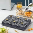 thumbnail image 6 of TISHITA Dried Fruit Plate Candy Nuts Dish with Lid Luxury Food Storage Box Appetizer Serving Tray Divided Serving Platter for Wedding gray 6 grids, 6 of 8