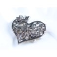 thumbnail image 5 of Alilang Womens Floral Silvery Tone Crystal Rhinestone Insect Butterfly Love Flower Heart Brooch Pin, 5 of 5