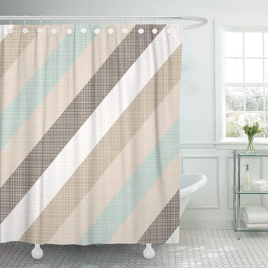 CYNLON Colorful Delicate Blue Brown Beige White Stripes Regular