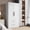 White, variant on Laisnet 65"Tall Modern Armoire Wardrobe Closet, Wood Clothing Storage Cabinet with 2 Drawers and Hanging Rod for Bedroom, Black