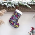 thumbnail image 6 of Yiaed Retro Cassette Music Print Christmas Stockings, Christmas Stockings Hanging Ornaments, Christmas Stockings for Family Christmas Holiday Decorations, 6 of 7