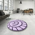 thumbnail image 4 of Ahgly Company Machine Washable Indoor Rectangle Transitional Purple Flower Purple Area Rugs, 6' x 9', 4 of 7