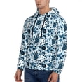 thumbnail image 3 of Wukai Daisies Flowers Print Men Hoodies Fleece Sweatshirts Long Sleeve Sweaters Pullover Fall Outfits Winter Clothes-XX-Large, 3 of 7